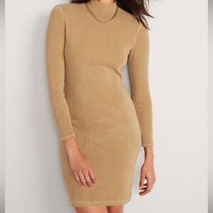 Old Navy Tan Long Sleeve Dress